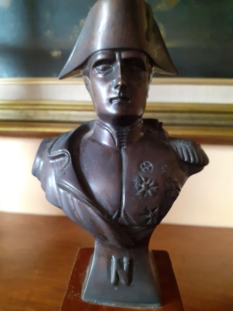 Buste Napoléon en bronze sur socle en bois, Antiquités & Art, Enlèvement ou Envoi, Bronze