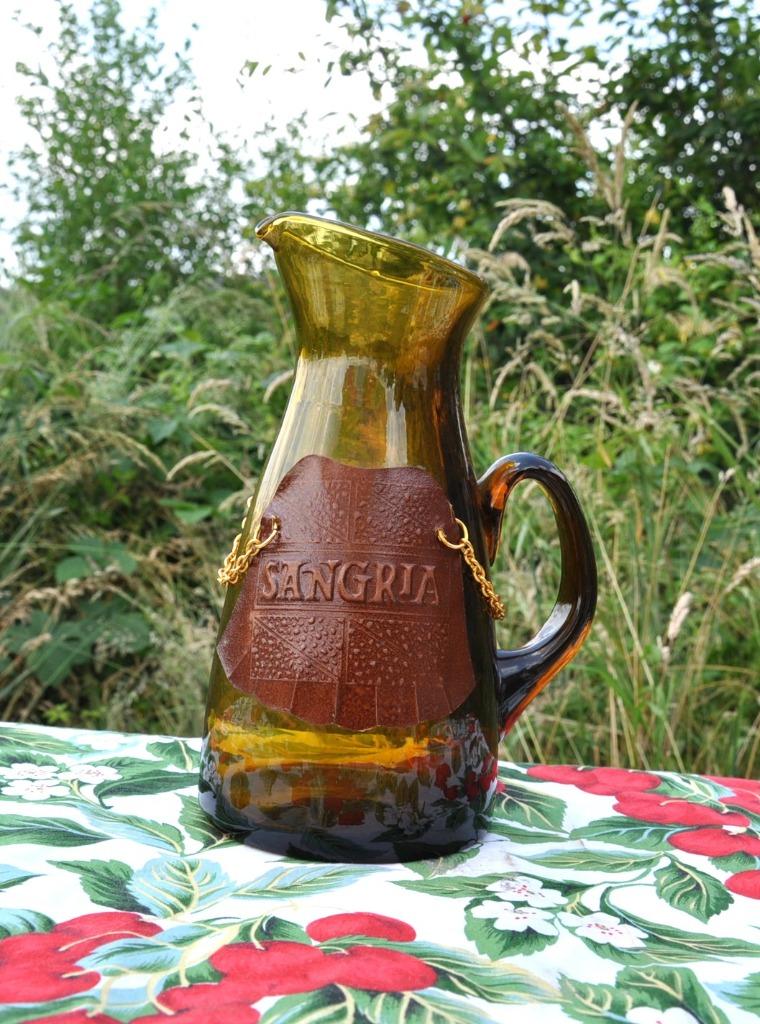 cruche a sangria en verre ocre, Antiquités & Art, Enlèvement ou Envoi