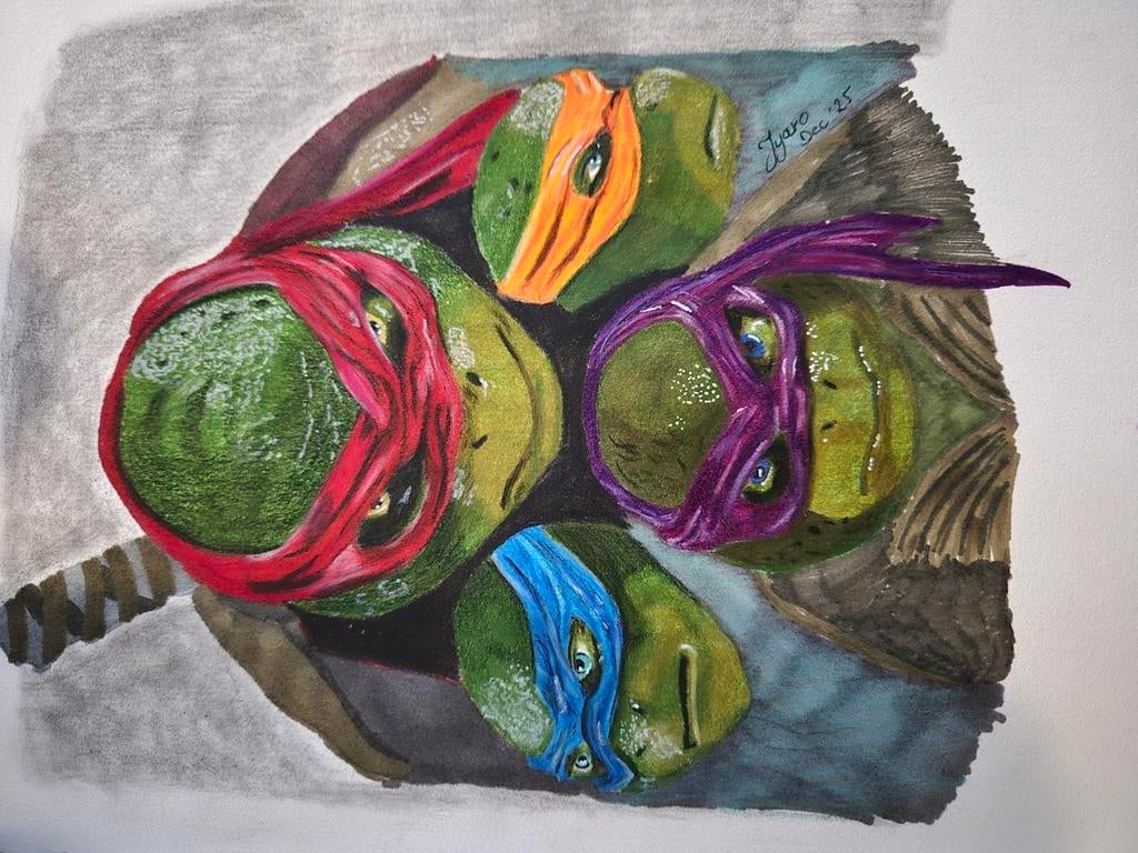 Ninja turtles tekening portret a4, Ophalen of Verzenden