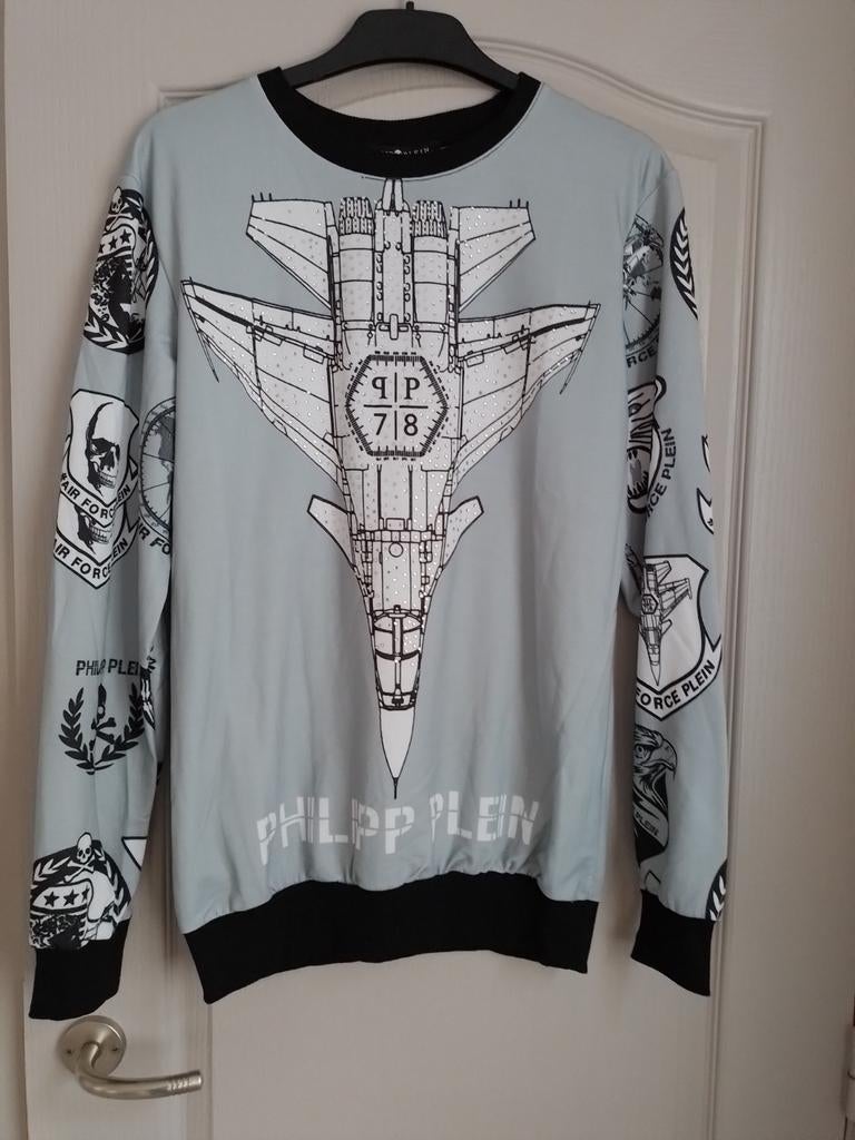 Trui Philipp Plein, Maat 52/54 (L), Blauw, Ophalen of Verzenden, Zo goed als nieuw