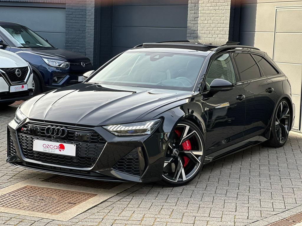 Audi RS6 4.0 TFSi QUATTRO |DYNAMIC+|CERAMIC|PANO|ACC|FullOpt, Auto's, Audi, Automaat, USB, Zwart, Leder