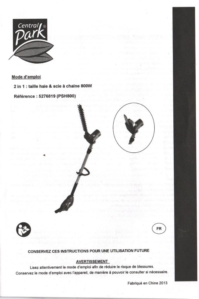 Taille haie & scie à chaine 800w, Enlèvement, Comme neuf, Électrique, Central Park