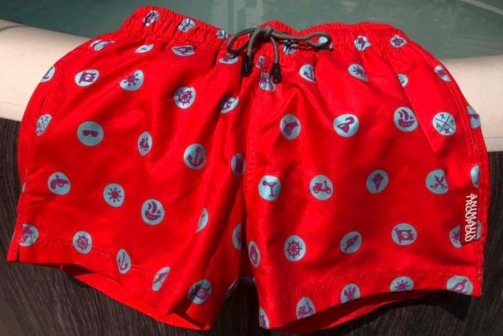 Short de bain Animaux Tropeau Small (silhouette rouge), Enlèvement ou Envoi, Taille 46 (S) ou plus petite, Rouge, Short de bain