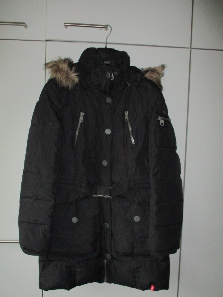Lange donsjas/winterjas, Esprit, maat M/38, prima staat, Kleding | Dames, Maat 38/40 (M), Verzenden, Zwart, Gedragen
