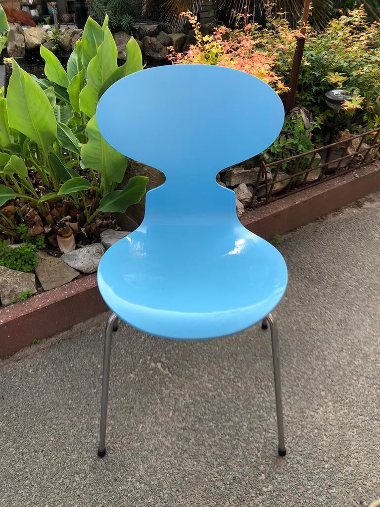 Original Vintage danish design ant chair Fritz Hansen 1994, Huis en Inrichting, Ophalen, Zo goed als nieuw, Blauw, Deens vintage design