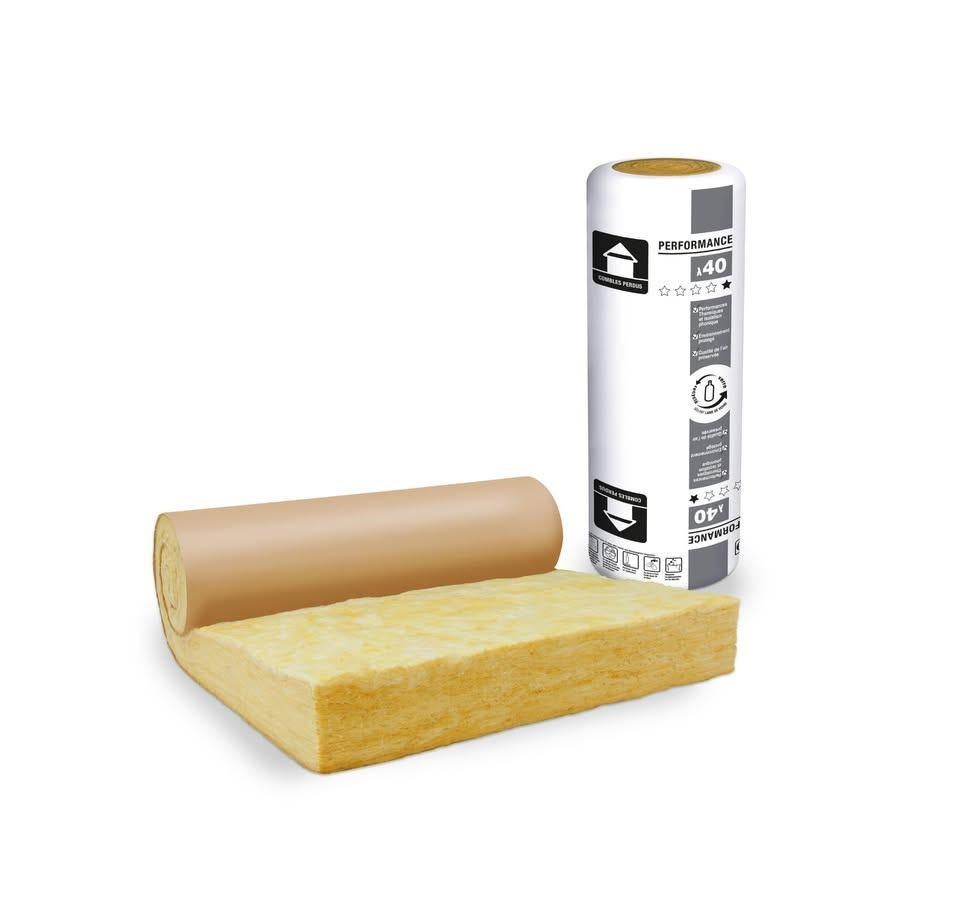 Rouleau laine de verre 040 kraft, Ep.200mm, : 7,25 € M², Enlèvement, Neuf, Bricolage