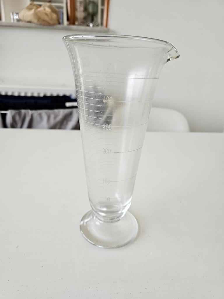 vintage antieke glas apotheek medische meetglas, Ophalen of Verzenden
