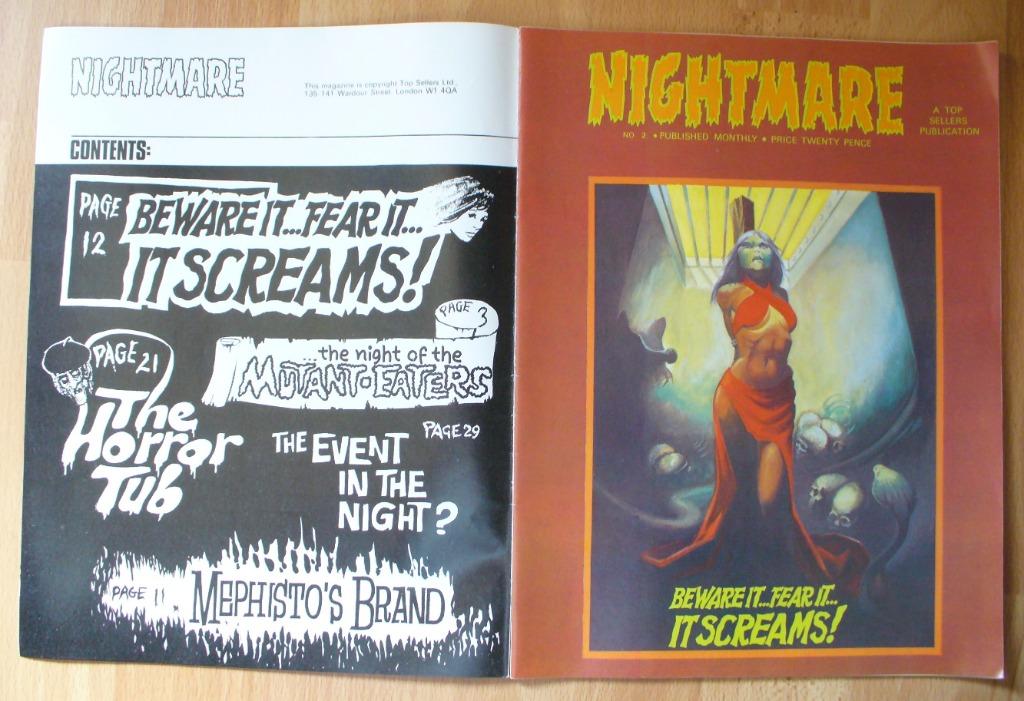 COMICS UK NIGHTMARE nr. 2 DUBBELE KAFT THRILLER HORROR, Eén stripboek, Ophalen of Verzenden, Gelezen
