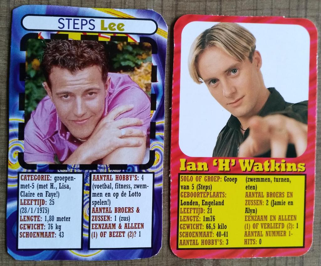 2 fotokaarten van popgroep Steps (jaren '90), Enlèvement ou Envoi, Comme neuf, Photo ou Carte