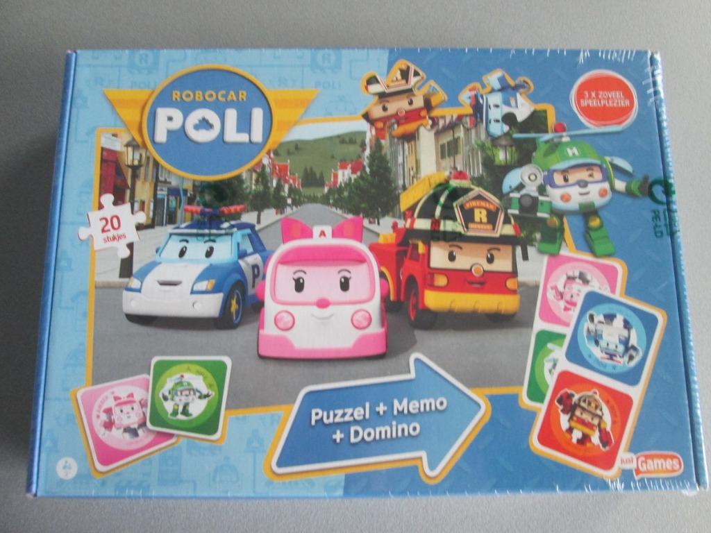 Robocar Poli - 3 In 1 Box (Puzzel+Memo+Domino), Enlèvement ou Envoi, Neuf, Puzzles