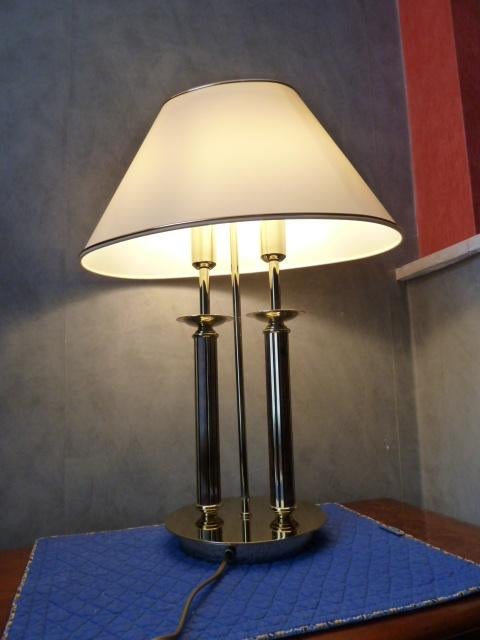 Superbe ancienne lampe MASSIVE, dorée, sur pied, comme neuve, Enlèvement ou Envoi, Comme neuf, Classique.