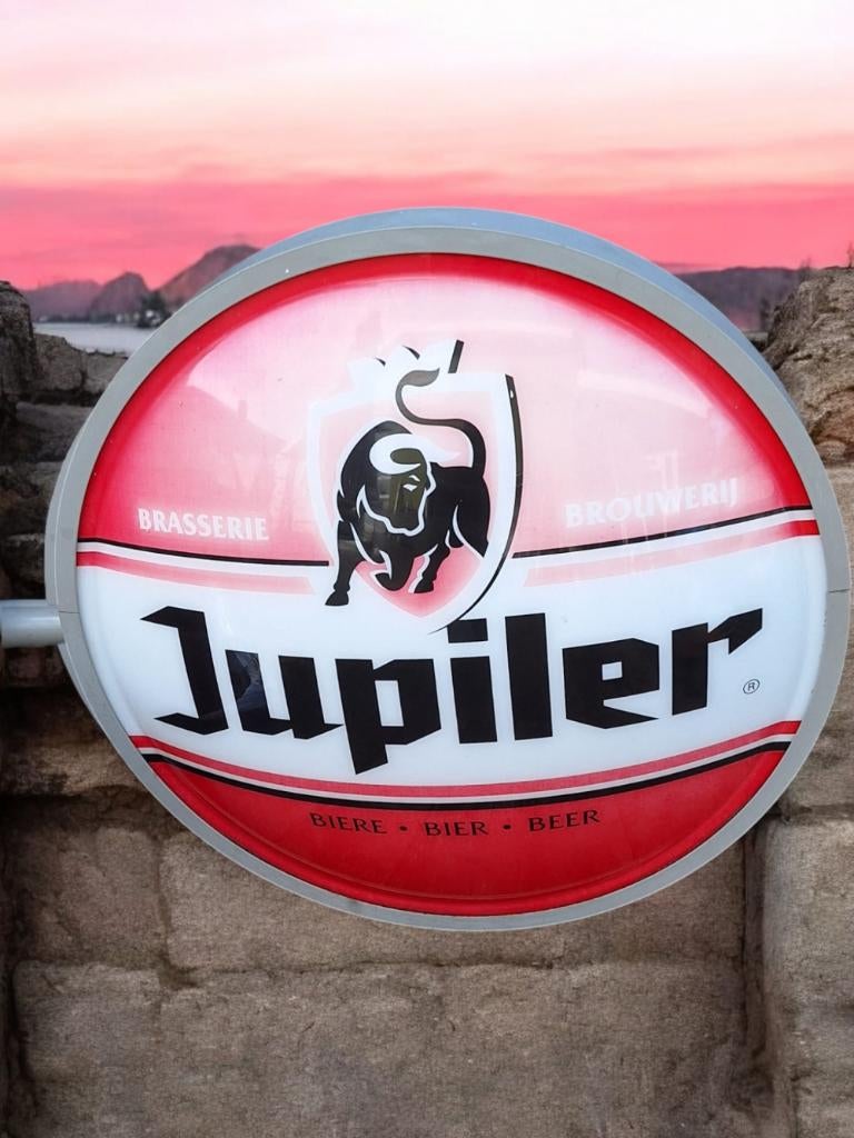 Toffe dubbelzijdige Jupiler Bier reclame lichtbak🍺, Verzamelen, Ophalen, Gebruikt, Lichtbak of (neon) lamp