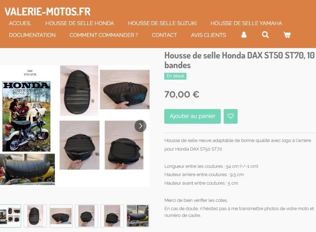 Housse de selle Honda DAX ST50 ST70 CT70, Motos, Pièces | Honda, Neuf, Envoi