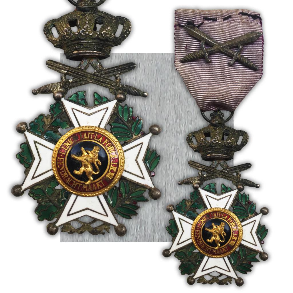 🚨ABL RARE BIJOU ORDRE LEOPOLD 1ER AVEC GLAIVES ORIGINAL, Envoi, Armée de terre, Ruban, Médaille ou Ailes