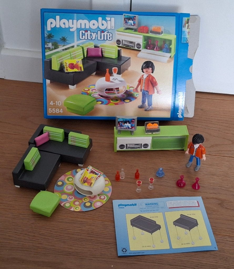 playmobil city life salon pour maison moderne 5584, Enfants & Bébés, Bâtiment, Comme neuf, City life, Kit complet