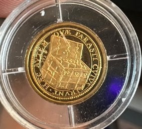Gouden muntje 0,8gr., Postzegels en Munten, Edelmetalen en Baren, Ophalen of Verzenden