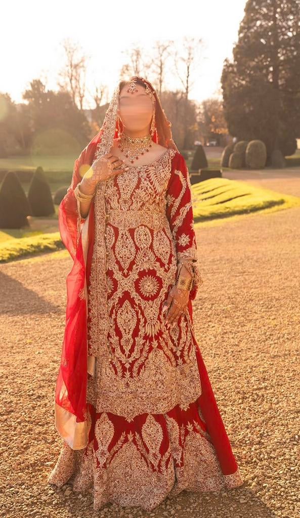Robe Mariée Dulhan Red Lehenga Bollywood Pakistani Wear, Kleding | Dames, Ophalen of Verzenden, Zo goed als nieuw