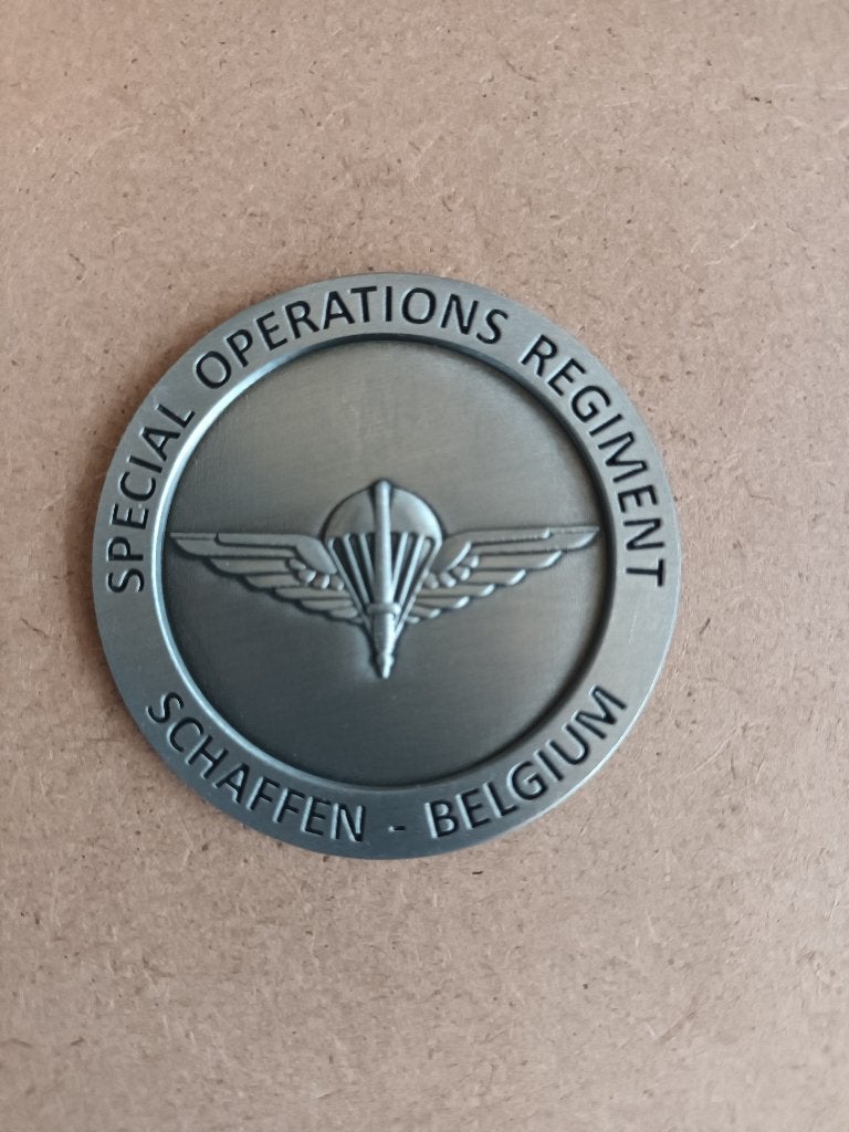 militaria belgium challenge munt coin para commando, Enlèvement, Armée de terre, Ruban, Médaille ou Ailes