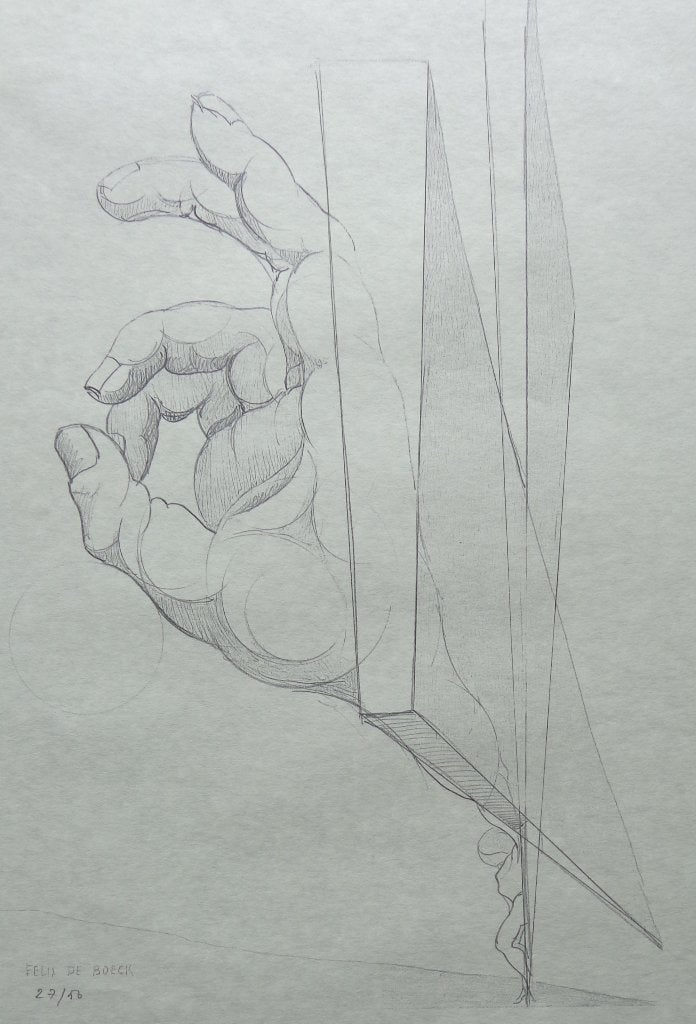 FELIX DE BOECK / HAND / ZW-W LITHO / 45x32cm, Antiek en Kunst, Ophalen of Verzenden, Lithografie