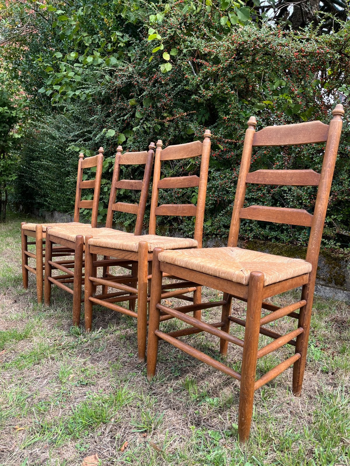 Lot de 4 chaises en chêne., Enlèvement, Utilisé