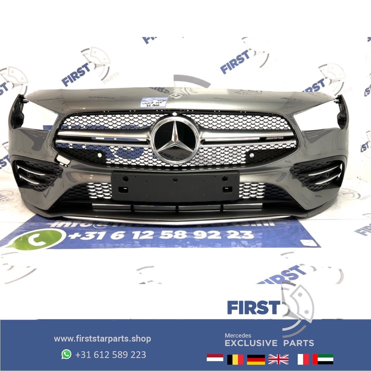 W118 C118 CLA 35 AMG COMPLETE VOORBUMPER GRIJS origineel Mer, Gebruikt, -, Voor, Ophalen of Verzenden