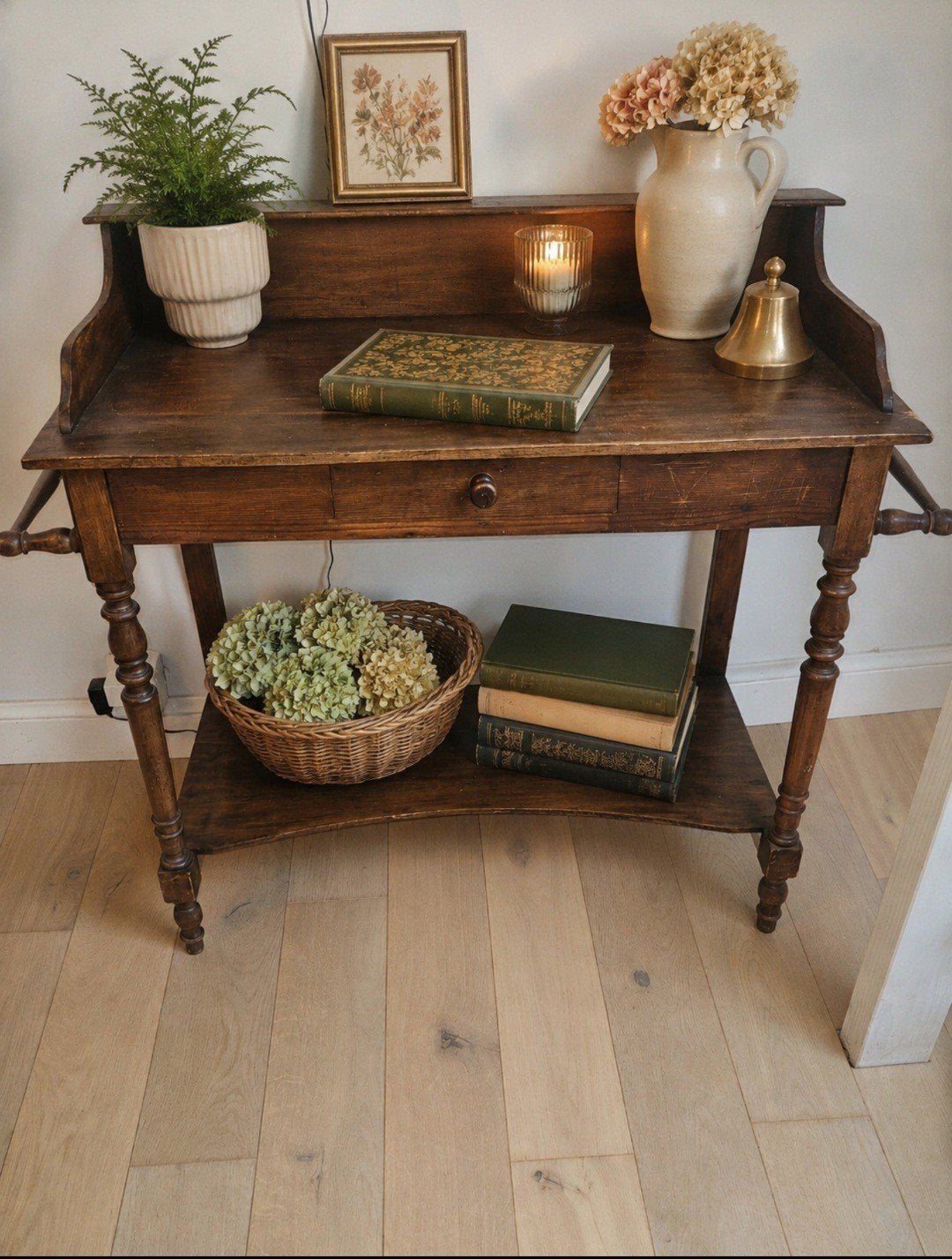 Rustiek vintage houten bureau wandtafel, Ophalen