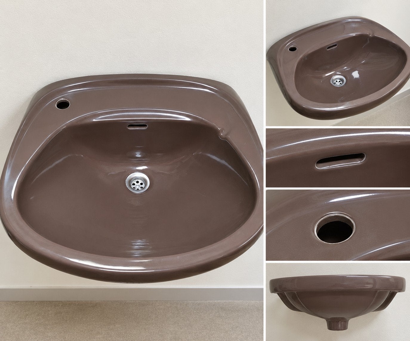 Lavabo brun + WC avec réservoir — kit complet, Enlèvement, Utilisé