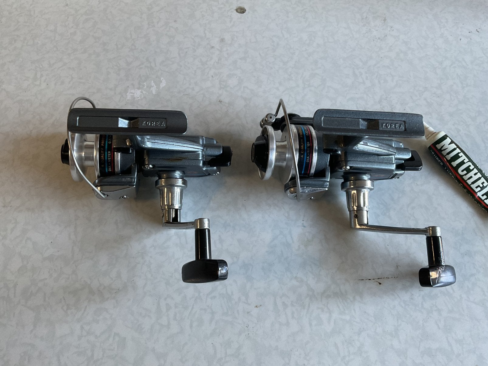 2x Daiwa A-100RL vintage ultra-light spinmolen, Ophalen of Verzenden, Gebruikt, Molen