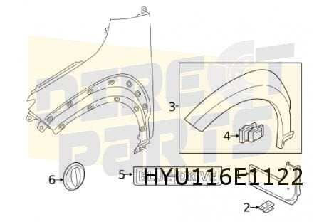 Hyundai Kona EV embleem tekst "BlueDrive" Rechts op voorsche, -, Verzenden, -, Nieuw