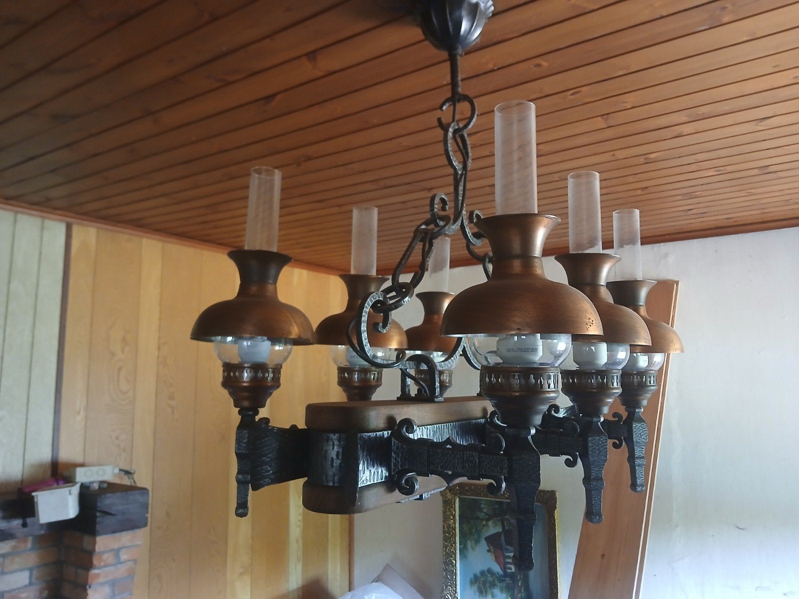 Kroonluchter 6 lampen, Ophalen