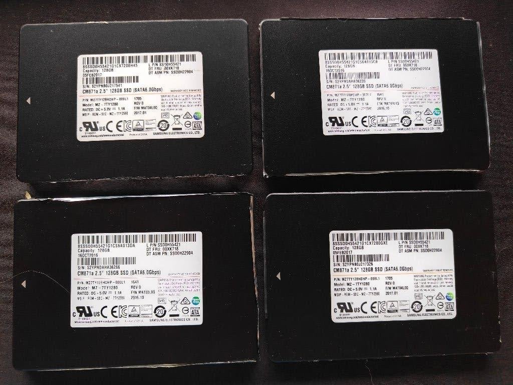 4 Samsung SSD 128Go SATA – MZ7TY128HDHP – testés SMART, Enlèvement ou Envoi, Interne, Utilisé, Samsung
