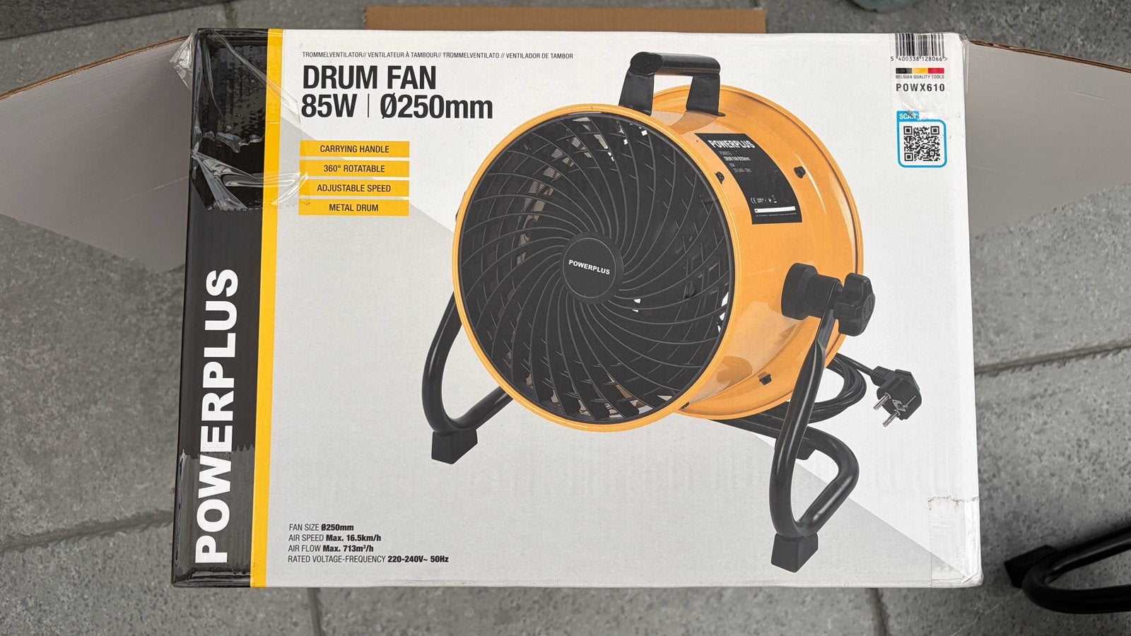 Drum fan 250mm, Bricolage & Construction, Enlèvement, Comme neuf