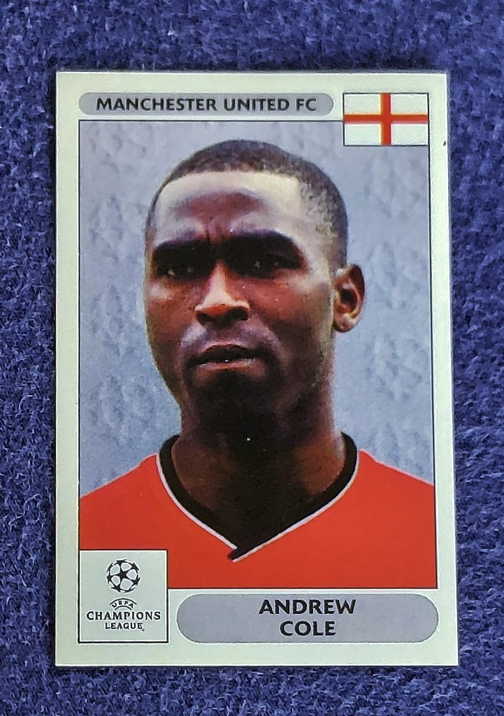 Panini sticker card voetbal ' Ch. League 2000 - Andrew Cole', Enlèvement ou Envoi, Neuf, Autocollant