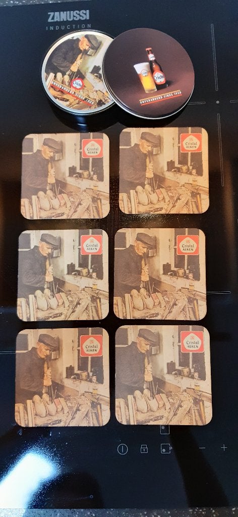 BierMerk - Lot de 6 sabots artisanaux Cristal Alken, Enlèvement ou Envoi, Comme neuf, Sous-bock
