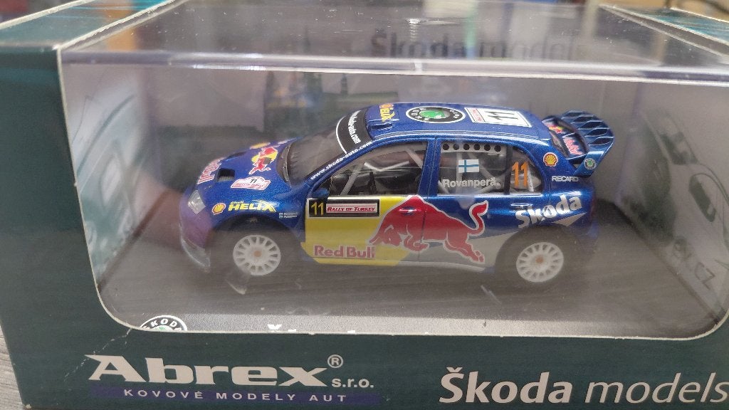 Abrex 1/43 - Skoda Fabia WRC Red Bull - Rovanpera, Ophalen of Verzenden, Zo goed als nieuw, Auto, Overige merken