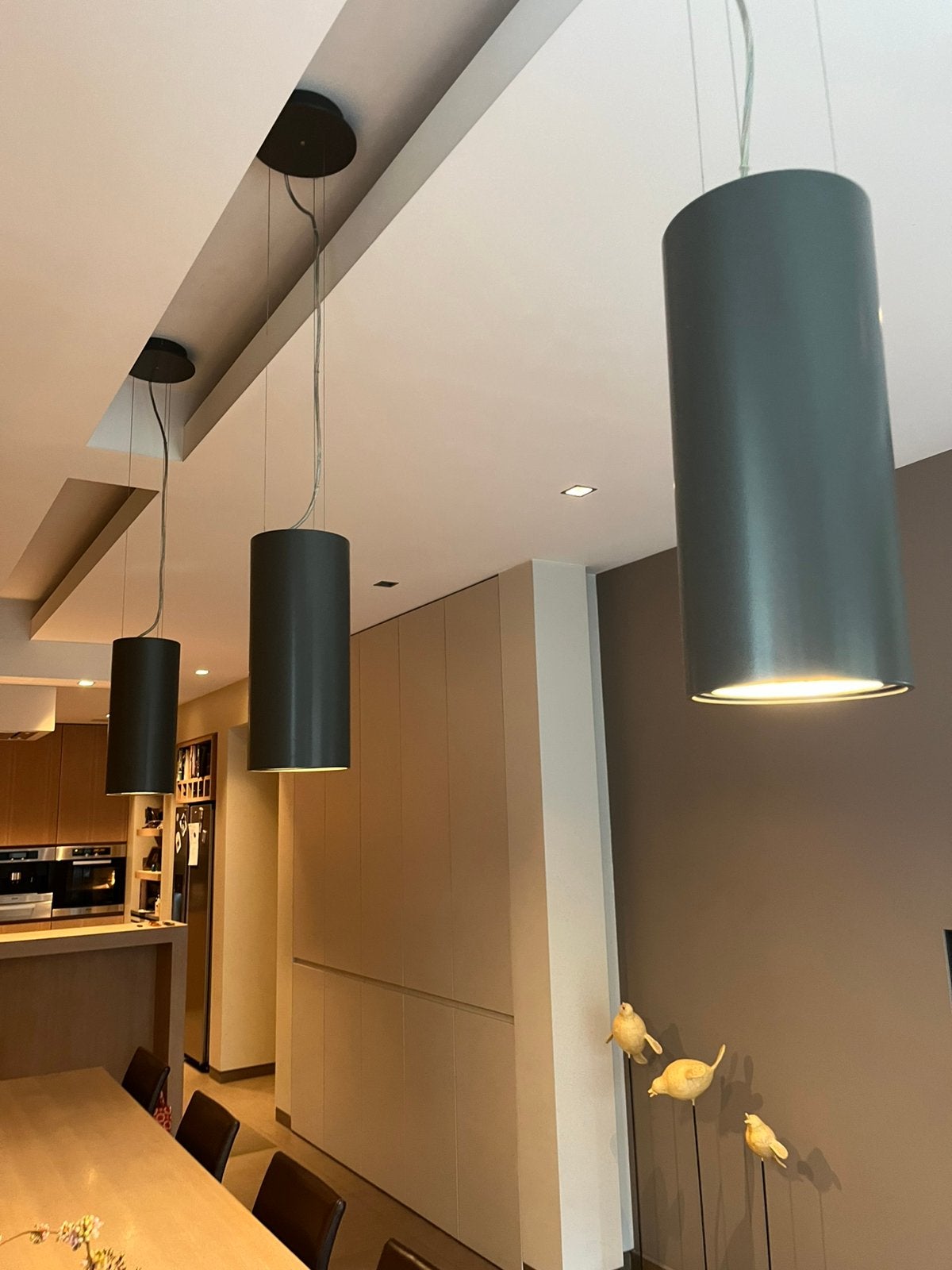 3 design lampen antraciet grijs, Huis en Inrichting, Lampen | Hanglampen, Ophalen, Zo goed als nieuw