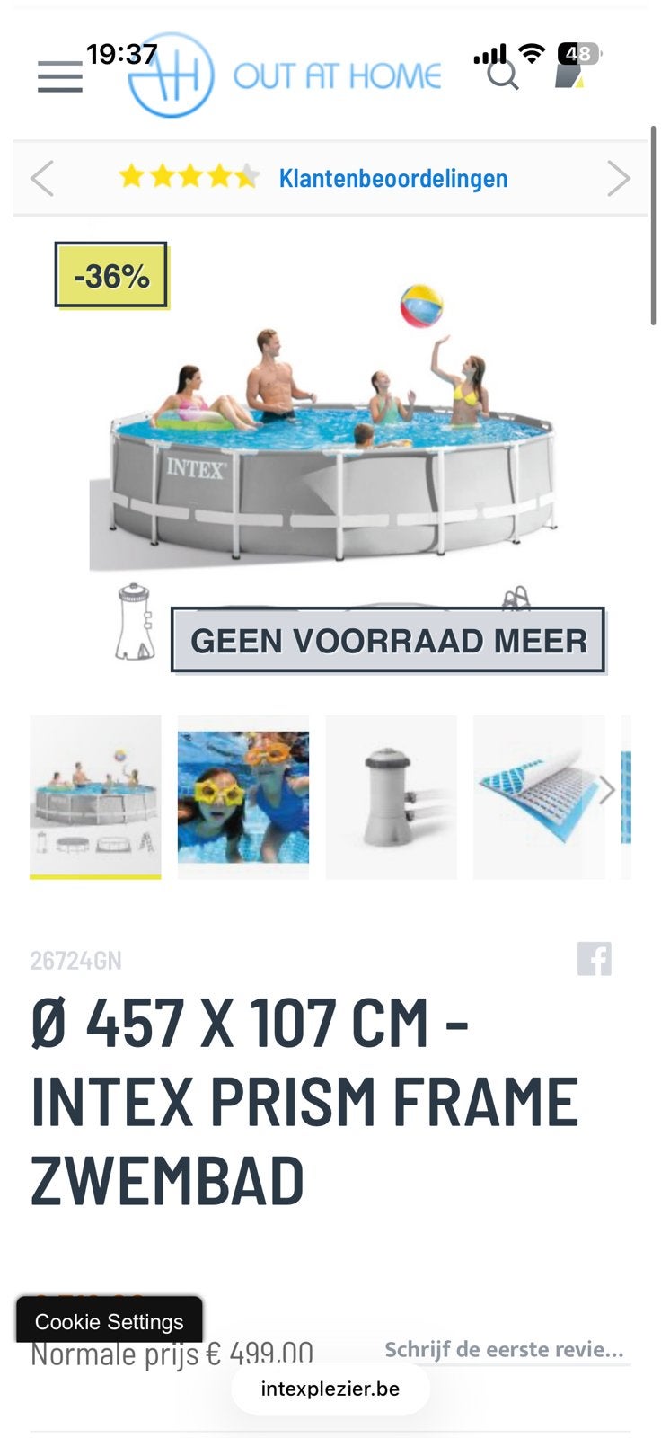 Stalen frame voor Intex Prism Frame 457x107, Tuin en Terras, Ophalen, Zo goed als nieuw