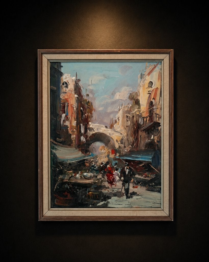 Le Petit Marché, Doek, Portret of Personen, Impressionistisch, Ophalen of Verzenden