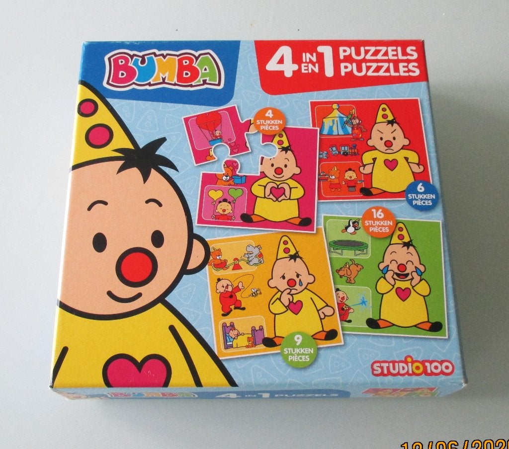 Bumba 4 in 1 puzzels - Studio100, Kinderen en Baby's, Speelgoed | Kinderpuzzels, Ophalen of Verzenden, 10 tot 50 stukjes, Zo goed als nieuw