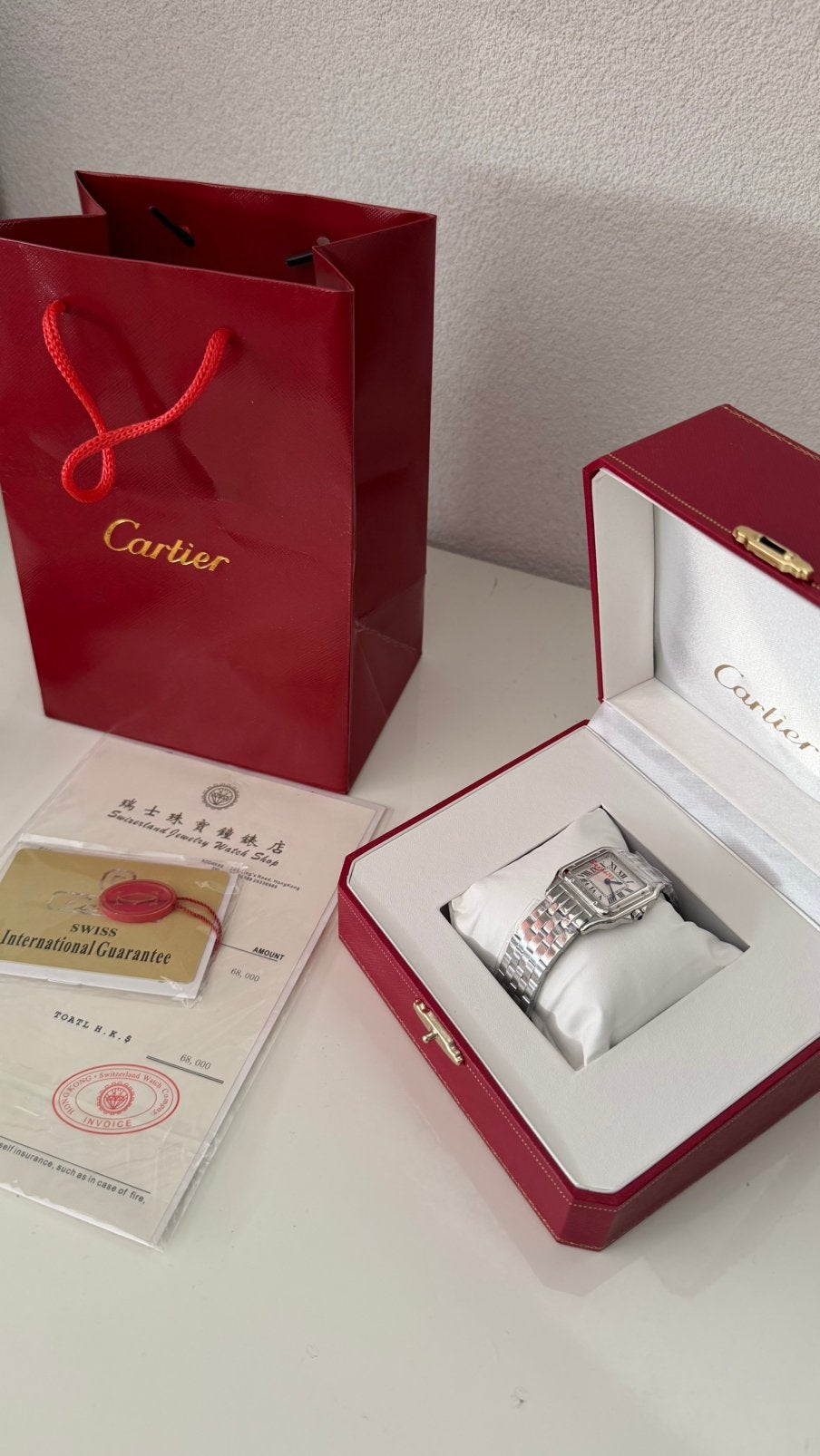 Montre Cartier Panthère de Cartier en argent 37 mm, Enlèvement ou Envoi, Neuf, Argent