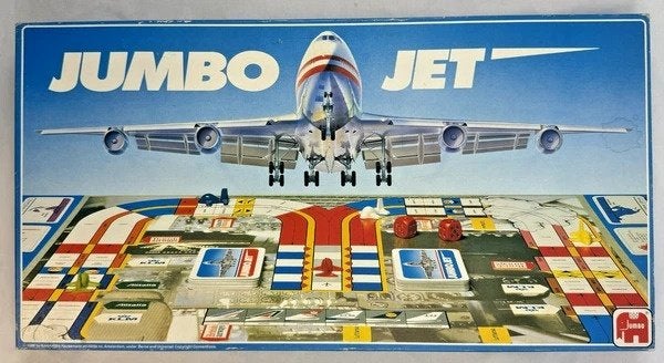 Jumbo Jet bordspel gezelschapsspel 1986 80s vintage compleet, Een of twee spelers, Verzenden, Zo goed als nieuw, Jumbo