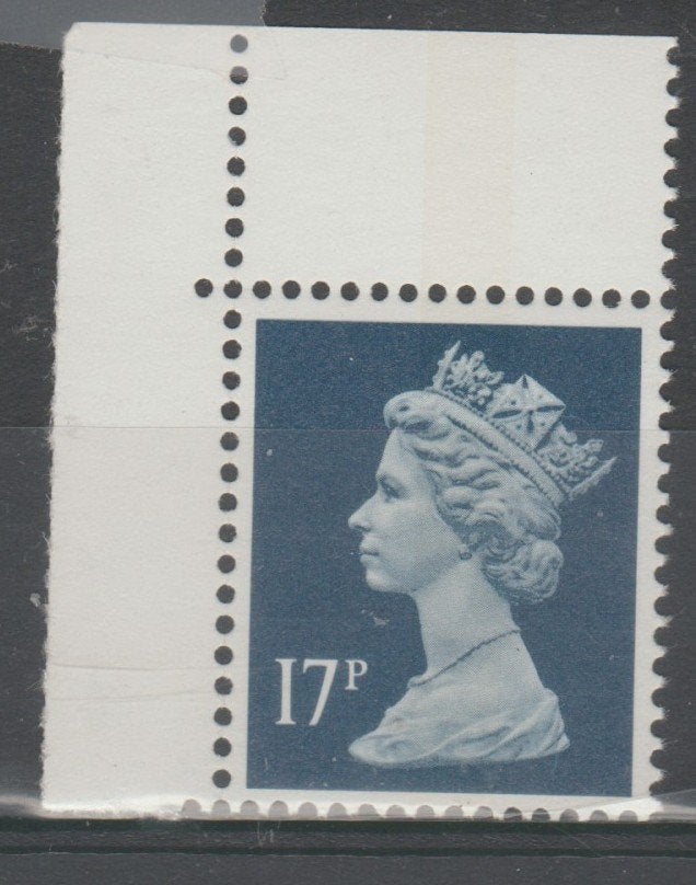 GB 1991 17p Deep Blue litho centre band top corner left **, Verzenden, Postfris