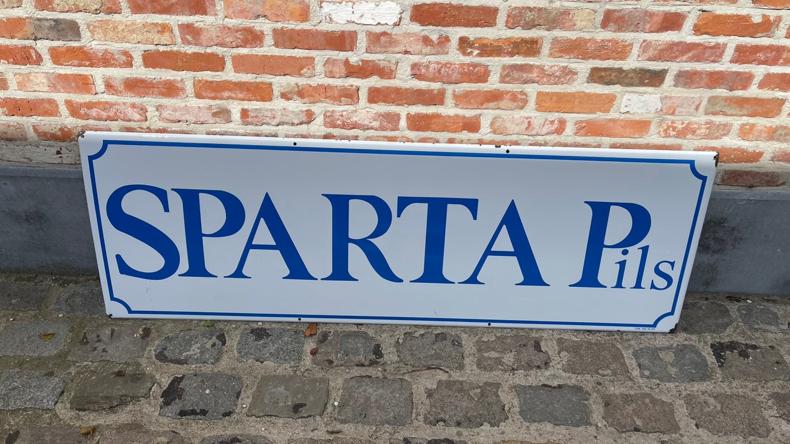 Emaille bord Sparta pils Ertvelde., Ophalen, Zo goed als nieuw, Reclamebord