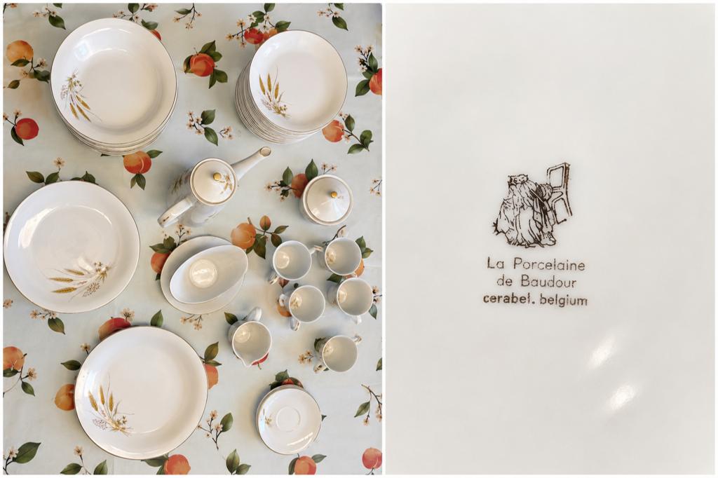 Service vintage Porcelaine de Baudour Cerabel, Enlèvement, Comme neuf, Porcelaine