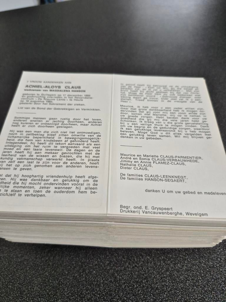 Bidprentjes Gullegem, Verzamelen, Bidprentjes en Rouwkaarten, Ophalen of Verzenden