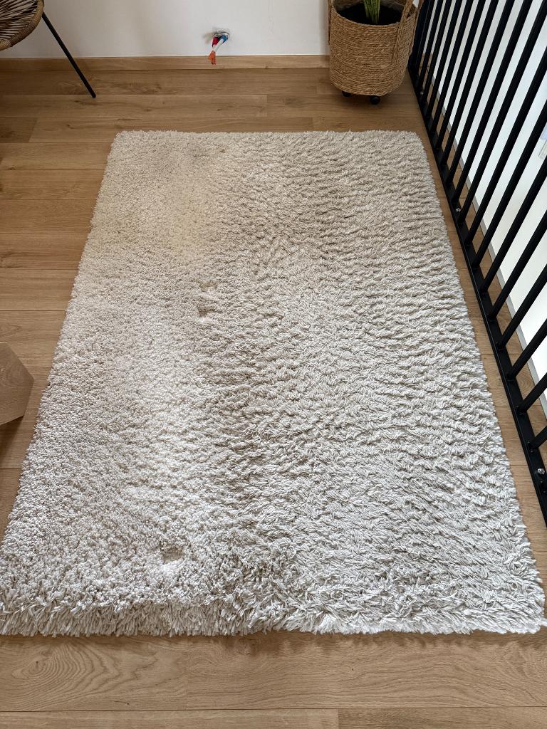 Tapis Vollerslev ikea beige/blanc 133x195, 150 à 200 cm, Comme neuf, 100 à 150 cm, Enlèvement