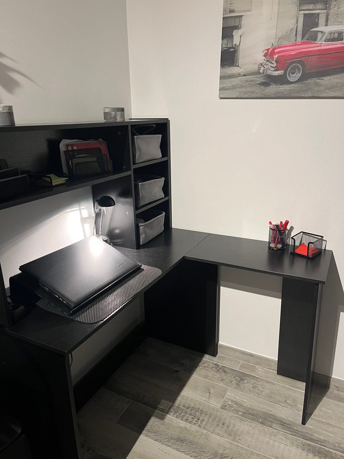 Bureau angle noir, Maison & Meubles, Enlèvement, Démontable, Comme neuf, Noir