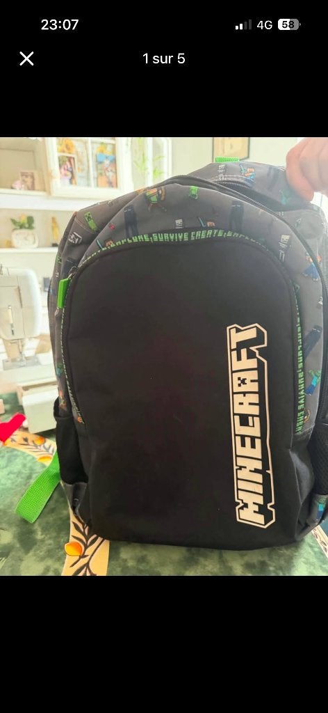 Cartable Minecraft, Enlèvement, Utilisé