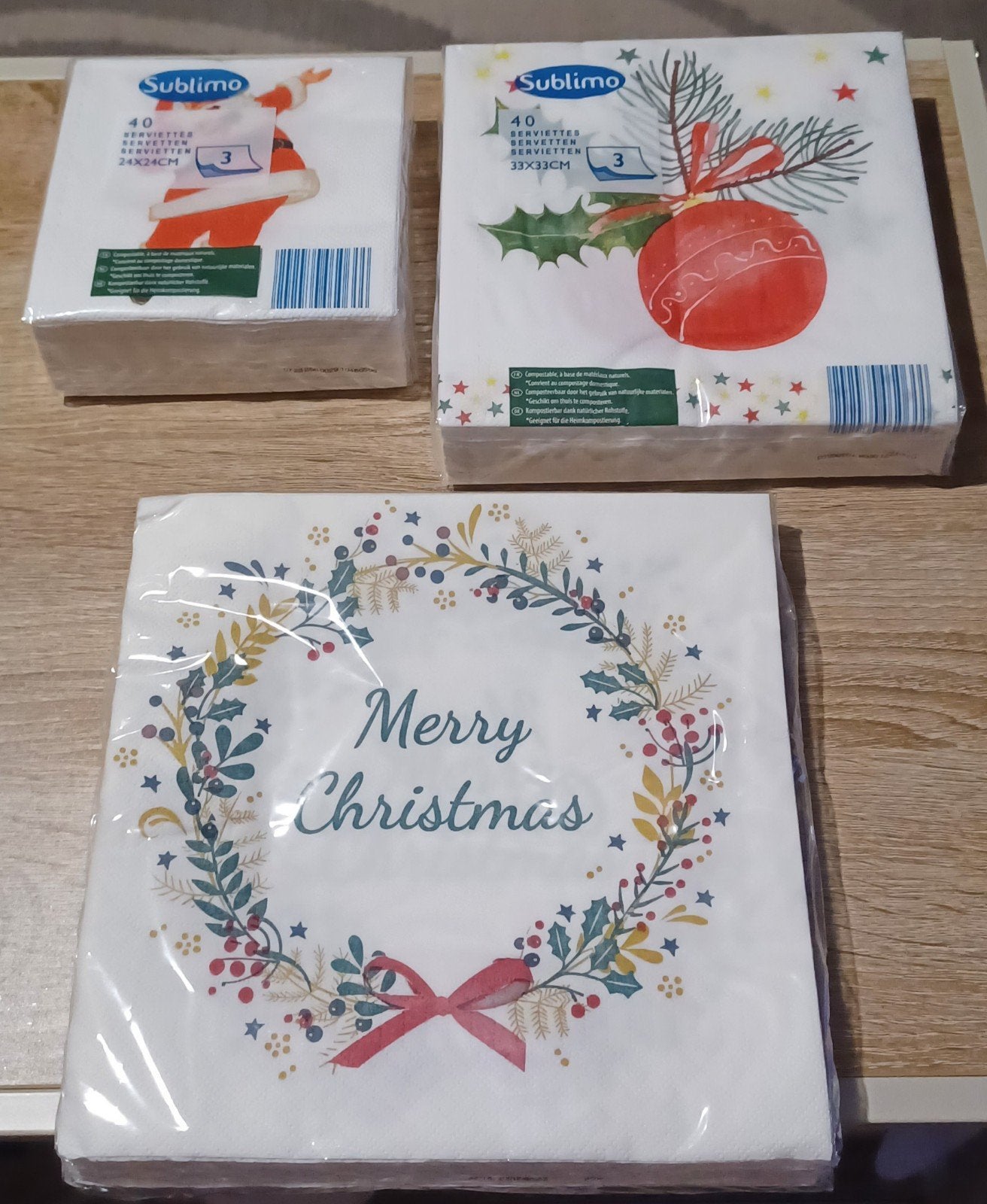 Servetten, klein/medium & groot Kerst, Diversen, Kerst, Ophalen of Verzenden