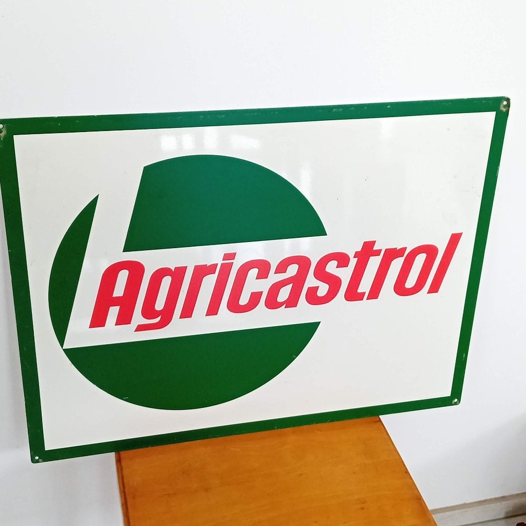 panneau d'affichage en aluminium AGRICASTROL ca 1960, Enlèvement ou Envoi, Comme neuf, Panneau publicitaire